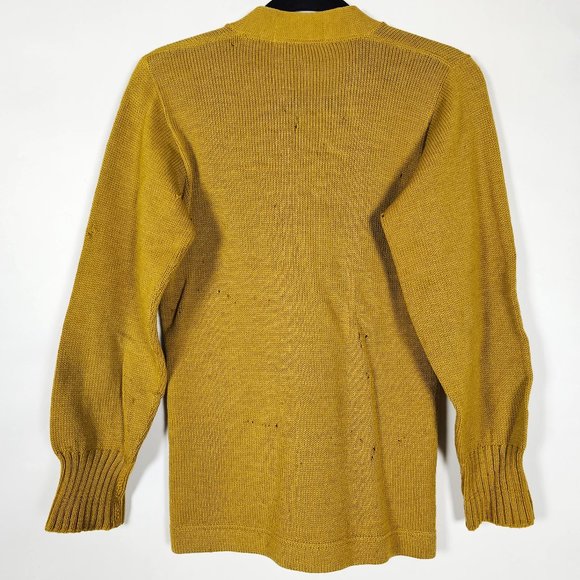 Vintage Imperial Official Award Wool Worsted Distressed Mens 36 Cardigan Sweater - Picture 2 of 9